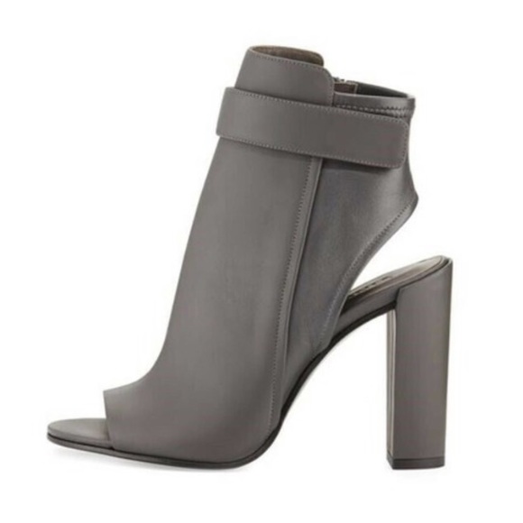 VINCE Brigham Boots in Gray Peep Toe Leather Size 9M - Picture 2 of 14